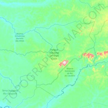 Carte topographique Parque Nacional Serra da Cutia, altitude, relief