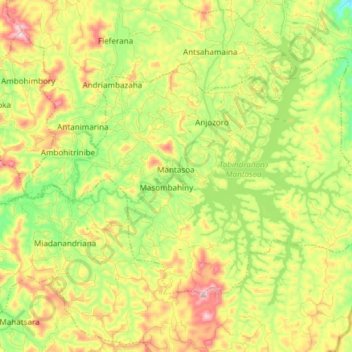 Carte topographique Mantasoa, altitude, relief