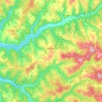 Carte topographique Marquay, altitude, relief