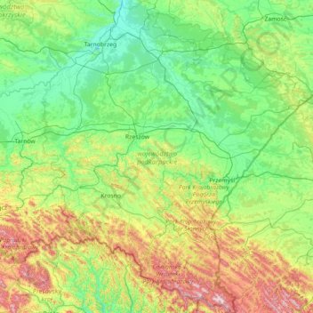 Carte topographique Basses-Carpates, altitude, relief