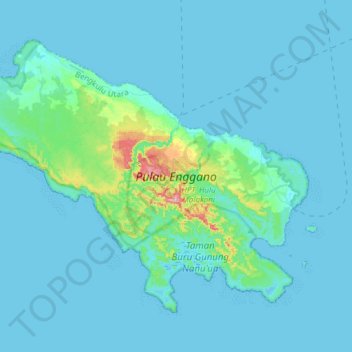 Carte topographique Pulau Enggano, altitude, relief