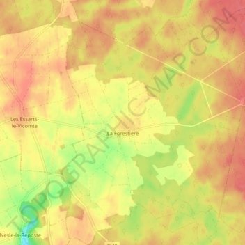 Carte topographique La Forestière, altitude, relief