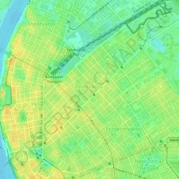 Carte topographique 6th district, altitude, relief