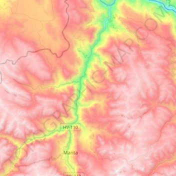 Carte topographique Vilca, altitude, relief