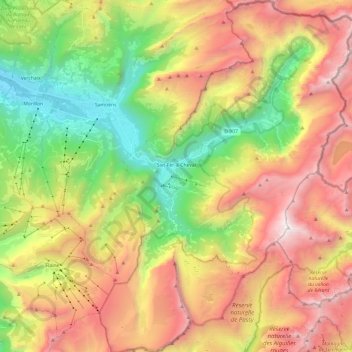 Carte topographique Sixt-Fer-à-Cheval, altitude, relief