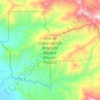Carte topographique Área de Conservación Regional Bosque Moyán-Palacio, altitude, relief