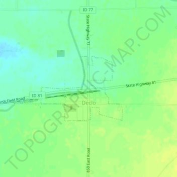 Carte topographique Declo, altitude, relief