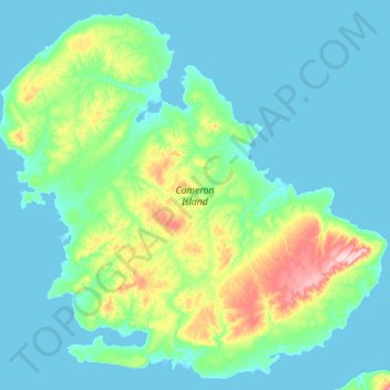 Carte topographique Cameron Island, altitude, relief