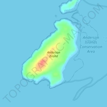 Carte topographique Anderson Island, altitude, relief