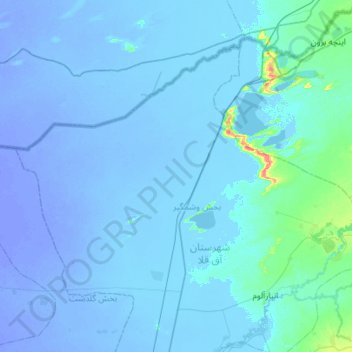 Carte topographique دهستان مزرعه شمالی, altitude, relief