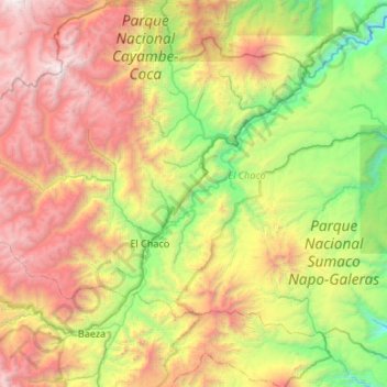 Carte topographique Gonzalo Díaz de Pineda, altitude, relief