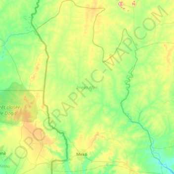 Carte topographique Imeko Afon, altitude, relief