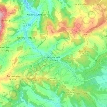 Carte topographique Reichenbach-Steegen, altitude, relief