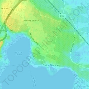 Carte topographique 11100, altitude, relief
