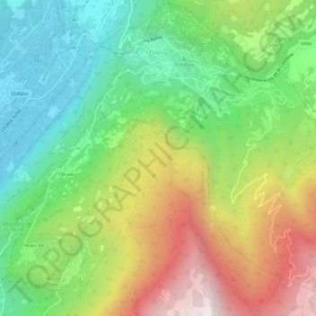 Carte topographique Drena, altitude, relief
