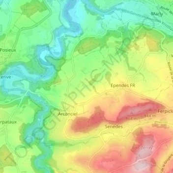 Carte topographique Bois-d’Amont, altitude, relief