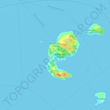 Carte topographique Big Tancook Island, altitude, relief