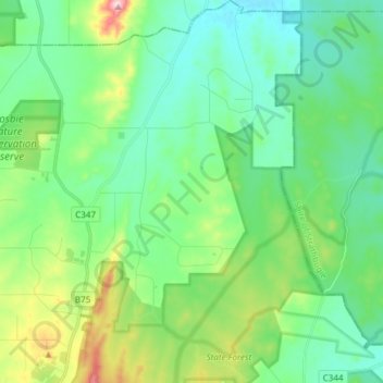 Carte topographique Mount Camel, altitude, relief