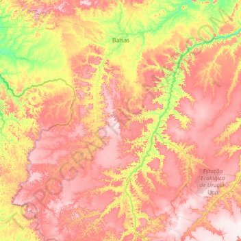 Carte topographique Balsas, altitude, relief