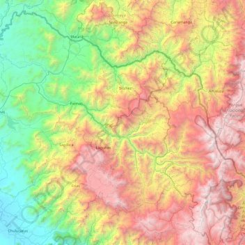 Carte topographique Province of Ayabaca, altitude, relief
