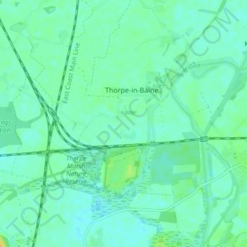 Carte topographique Thorpe in Balne, altitude, relief