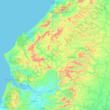 Carte topographique Chone, altitude, relief