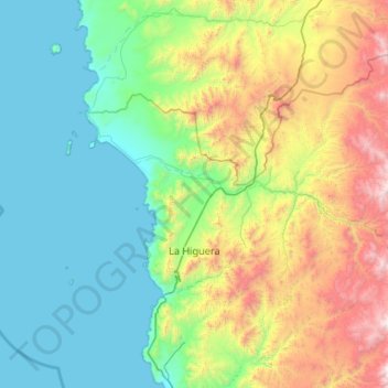 Carte topographique La Higuera, altitude, relief