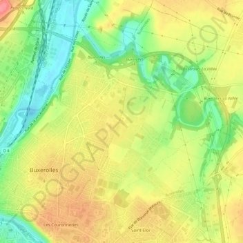 Carte topographique 86180, altitude, relief