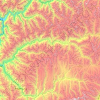 Carte topographique Ƣund, altitude, relief