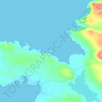 Carte topographique Inishowen, altitude, relief