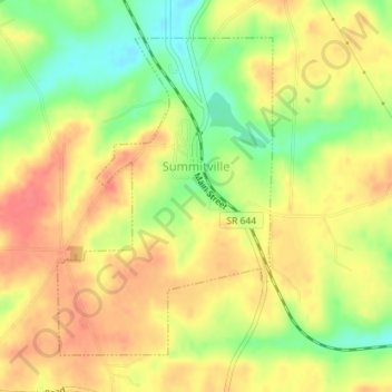 Carte topographique Summitville, altitude, relief