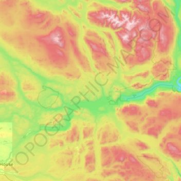 Carte topographique Area H (Canim Lake/Forest Grove), altitude, relief