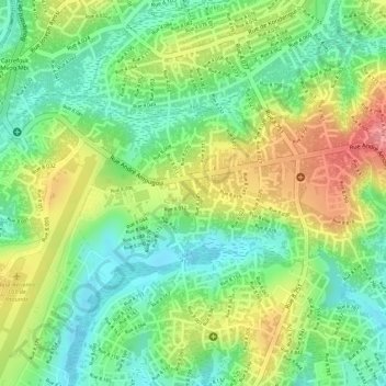 Carte topographique Ékounou, altitude, relief