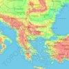 Carte topographique Balkan, altitude, relief