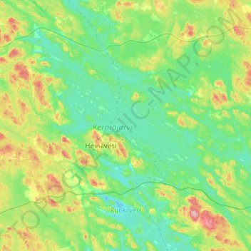 Carte topographique Kermajärvi, altitude, relief