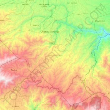 Carte topographique Chichicastenango, altitude, relief