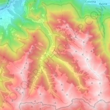 Carte topographique Tartano, altitude, relief