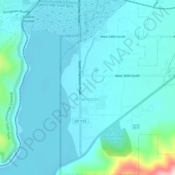 Carte topographique Charleston, altitude, relief