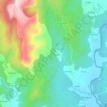 Carte topographique Sorribas, altitude, relief