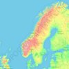 Carte topographique Scandinavia, altitude, relief