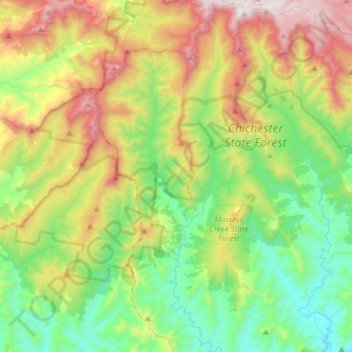 Carte topographique Carrabolla, altitude, relief