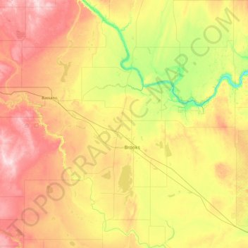 Carte topographique County of Newell, altitude, relief