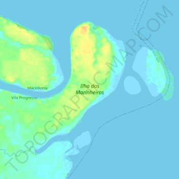 Carte topographique Ilha dos Marinheiros, altitude, relief