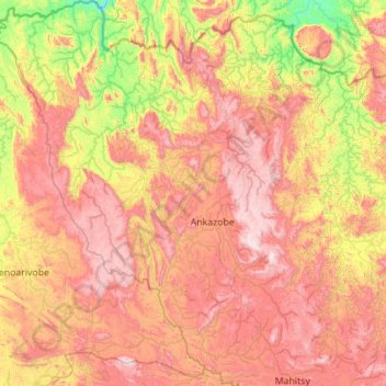 Carte topographique District d'Ankazobe, altitude, relief