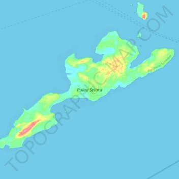 Carte topographique Pulau Selaru, altitude, relief