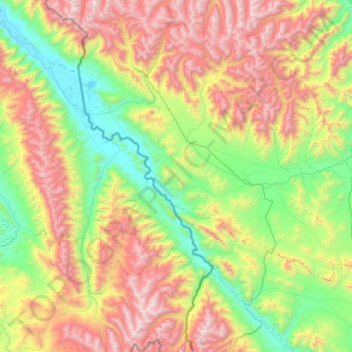 Carte topographique Demchok Eastern Sector, altitude, relief