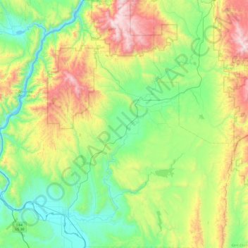 Carte topographique Washington County, altitude, relief