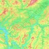 Carte topographique Arrondissement de Sarre-Palatinat, altitude, relief