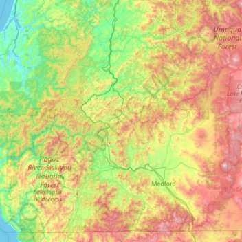Carte topographique Rogue River - Thumbnail