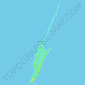 Carte topographique Ship Channel Cay, altitude, relief